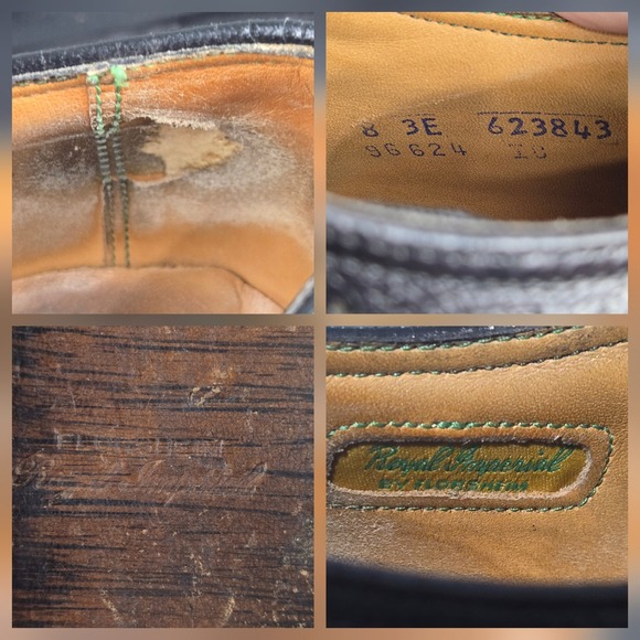 Florsheim 623843 Royal Imperial Mens 8 Black V Cleat Kenmoore Wingtip Dress Shoe - Picture 13 of 13